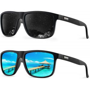 Lot De 2 Paires De Lunettes De Soleil Polarisées Pour Homme Avec Protection Uv - Neuf