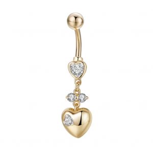 Piercing De Nombril En Zircon, Simple Et Tendance, En Forme De Cour (Or Et Blanc) - Neuf