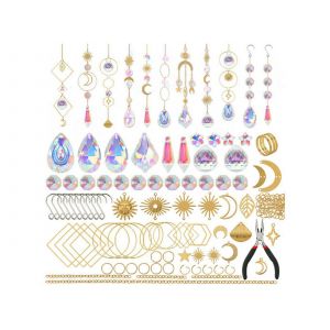 Kit De 200 Pi&egrave;ces Pour Fabriquer Soi-M&ecirc;me Un Attrape-Soleil Avec Strass, Id&eacute;al Pour Les Loisirs Cr&eacute;atifs Et La D&eacute;coration. - Neuf