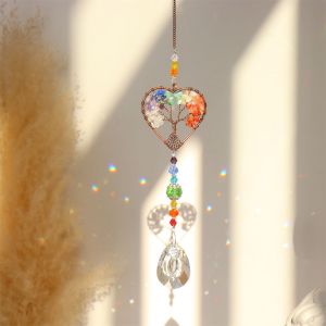 ¿Amour¿ Ornements D'arbre De Vie Cristal Arc-En-Ciel Catcher-Soleil En Verre, Pendentifs Perle Chakra De Suspendre, Pour Fenêtre - Neuf