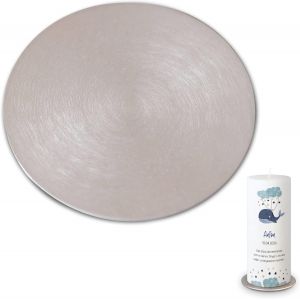 KALANKA-Assiette ronde en aluminium brossé [Argent ¿ Fait à la main] Ø 10 cm ¿ Bougeoir Bougeoir Bougies piliers, Bougies piliers, dessous de bougie, bougie de baptême, bougie de communion - Neuf