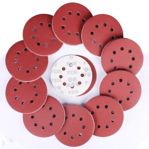 100 Pièces Rond Disques Abrasifs À Grain 220,125 Mm Disque De Ponçage À 8 Trous De Différentes Tailles Papier Poncer Pour Ponceuse Excentrique - Neuf