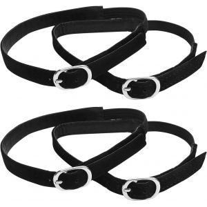 Kalanka-Lot De 4 Sangles De Cheville Amovibles Noires Pour Talons Hauts, Sangles De Rechange Réglables En Cuir Pu, Accessoires Pour Femmes Et Filles Tenant Des Escarpins Lâches, Noir - Neuf