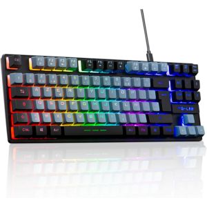 KALANKA-- Keyz Caesium TKL - Clavier Gamer TKL 87 Touches Filaire USB AZERTY, RGB Personnalisable, Macros programmables - Clavier Gaming Compact sans Pav&eacute; Num&eacute;rique - PC/PS4/PS5/XBOX - (Gris-Noir) - Neuf