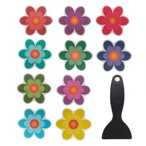 Lot de 10 autocollants de douche anti-dérapant imperméable à l'eau et avec le racleur de qualité supérieure - Neuf
