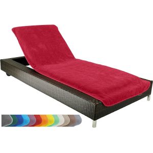 Letnerny-Housse De Protection Pour Cha Longue 75x200 Cm ¿C Serviette En Tissu ¿¿Ponge 100% Coton ¿C Lavable, Antid¿¿Rapante, Certifi¿¿E ?Ko-Tex 100 ¿C Rouge - Neuf
