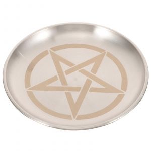 Pentagramme Autel Rituel Assiette Plat Bol Plat Brûlant Support Offrande Plateau De Fruits Plateau De Bijoux En Métal Nourriture Collation - Neuf