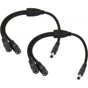 5.5/2.1MM 12V DC c&acirc;ble d'alimentation Splitter 1 m&acirc;le &agrave; 2 connecteurs Femelles CCTV DC Splitter 1 m&acirc;le &agrave; 2 Splitter c&acirc;ble Femelle (0,3M) - Neuf