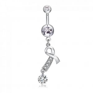 Mignon Bowknot Pendentif Zircon Décoration Nombril Nombril Bague Corps Piercing Bijoux (Argent) - Neuf