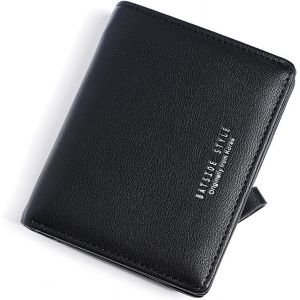 KALANKA-Portefeuille Femme en Cuir Petit à Fermeture Éclair Porte Monnaie Femmes Slim Court Portefeuilles avec 7 Emplacements de Carte (Noir) - Neuf