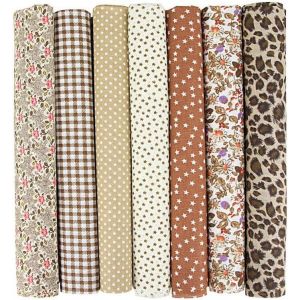 Lot De 7 Tissus En Coton-50 X 50 Cm-Pour Couture,Patchwork,Bricolage,Vendu Au Mètre-Pour Vêtements,Linge De Lit,Rideaux,Nappes-Café - Neuf
