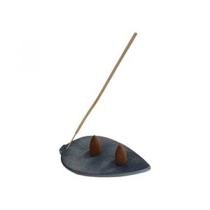 Ensemble de 4 Porte-Encens Feuille en Pierre Naturelle (13cm) &Eacute;l&eacute;gance & S&eacute;curit&eacute; pour vos Rituels d'Aromath&eacute;rapie et de Relaxation - Neuf