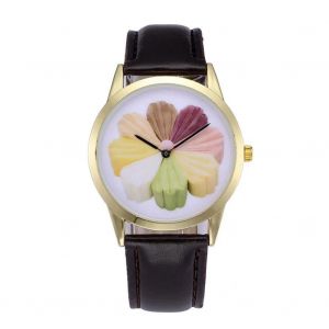 Color&eacute; Sweet Mirror Belt Watch Unisexe Alliage Quartz Montre-Bracelet Simple Montre Noir - Neuf
