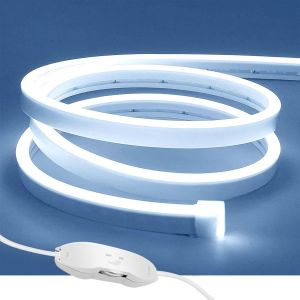5 M Cool White Led Strip Light,12 V,Ip65 Waterproof Silicone Strip Light For Indoor Decoration,Bedroom,Kitchen,Party,Without Adapter - Neuf