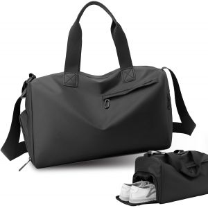 Acdsgd-Sac De Sport Homme Femme, Sac De Voyage Avec Compartiment Chaussures Et Poche &Eacute;tanche, L'imperm&eacute;abilisation Travel Bag, Duffle Bag Pour Voyage, Gym, Fitness, Noir - Neuf