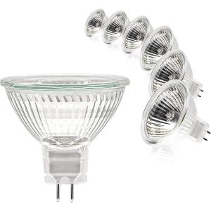 Kal-Ampoules Halogènes, Ampoule Spot Mr16, Ampoule 12v 50w, Ampoule Gu5.3 Ampoule Mr16 Dimmable, Ampoules Halogène Blanc Chaud 2700k, Pack De 6 (Mr16-W-P) - Neuf