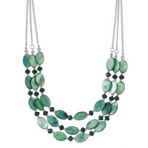 Kal-Collier De Perles En Coquillage Pour Femme Collier De Chaîne Argentée En Couches Bohème Bijoux De Mode Pour Femme Cadeau Pour Maman - Neuf