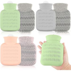 3 Pcs Mini Bouillotte Bouillotte En Silicone Bouillotte Avec Couvercle Micro-Ondes Bouteilles D'eau Pour Bébés Petit Sac D'eau Chaude Pour Les Enfants Voyage Soulagement De La Douleur Vacances ( - Neuf
