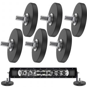 6Pcs aimant base M6 filetage goujon aimant 17 pouces rond néodyme montage aimant anti-rayures aimant fort pour barre d'éclairage - Neuf