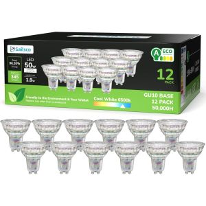 Classe A Ampoule GU10 LED Blanc Chaud Spot,1.9W &eacute;quivalent 50W,345LM 2700K Ampoule LED GU10 Blanc Chaud,36&deg; Angle Du Faisceau,Non-Dimmable,Lot de 12 - Neuf