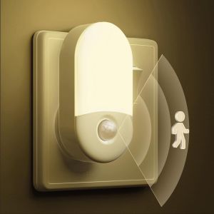 Veilleuse Avec Capteur De Mouvement, 1 Pi&egrave;ce, Prise De Nuit Led Avec 3 Modes (On/Auto/Aus), Blanc Chaud 3000k, 30/60lm Luminosit&eacute; R&eacute;glable Pour Couloir Chambre, Cuisine, Salon, Salle De Bain - Neuf