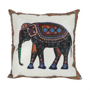 Tricot&eacute; &Eacute;l&eacute;phant Coton Lin Jeter Taie D'oreiller Housse Housse D&eacute;cor - Neuf