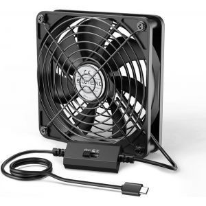 Ventilateur USB C 120mm avec l/m/h 3 vitesse r&eacute;glable ventilateur d'ordinateur usb c interface de type c pour ordinateur portable/bo&icirc;tier tv/armoire av / ps4 / routeur - Neuf