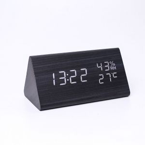Horloge numérique, réveil en bois, réveil numérique avec 2 réglages d'alarme, réveil électronique alimenté par USB, réveil numérique - Neuf
