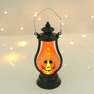 Lámpara De Calabaza De Halloween - B, Decoración Con Velas Led De Halloween, Vela Brillante Sin Fuego De Halloween, Lámpara Portátil Pequeña De Halloween, Decoración De Jardín De Halloween - Neuf