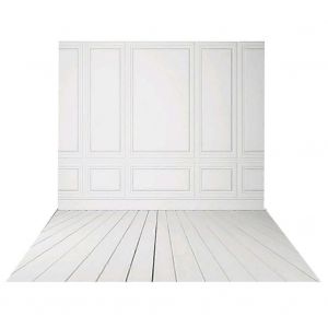 3x5ft vinyle photographie toiles de fond mur de briques blanches plancher de bois fond de mariage pour studio photo - Neuf