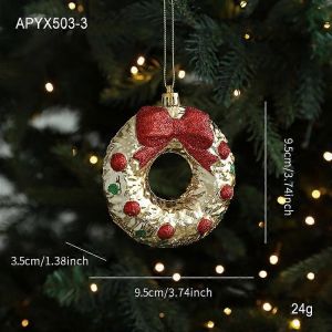 Nouvelle d'or d'or rouge collant de la poudre de plastique brillant ins pendentif cartoon pendentif arbre de No&euml;l de la fen&ecirc;tre suspendue d&eacute;coration de la couronne de - Neuf