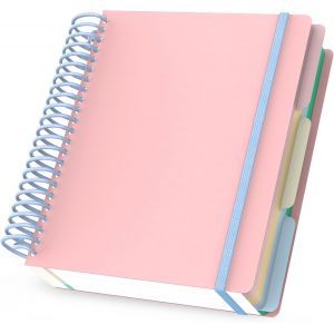 Cahier A5 Spirale - 1 Pc Carnet De Notes Ligné - Bloc Note A5 16.3x20.5cm - 90gsm Carnet Ligné - Cahier De Note A5 120 Feuilles - Rose Notebook De Voyage Couverture Souple Et Spirale - Neuf