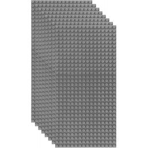 YOUY-Lot De 8 Plaques De Base Classiques Pour Blocs De Construction,100 % Compatibles Avec Toutes Les Grandes Marques,Avec 32 X 16 Picots,Gris - Neuf