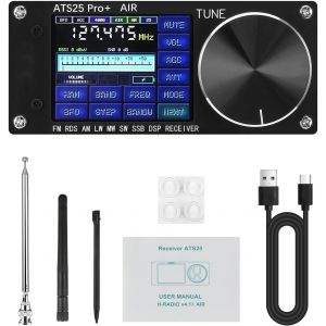 Ats25 Pro+ R&eacute;cepteur Radio Fm Sw Ssb Mw Lw Air Sdr Bande A&eacute;ronautique - Neuf