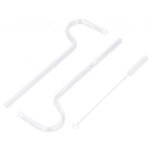 Lot De 2 Pailles A Boire En Verre Reutilisables, Resistantes Aux Plis, Transparentes, Pour Un Contact Visuel Horizontal Des Levres - Neuf