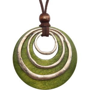 Collier En Cuir Avec Pendentif Multicouche En Bois - Bijoux Vintage Bohème - Long Collier Pour Femme Et Homme - Neuf