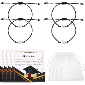 Eryi-4 Ensembles Bracelet Porte-Bonheur Carte Bracelet Porte-Bonheur Pour Femmes Réglable Pour Anniversaire Cadeau De Noël Souvenir Cadeau Porte Bonheur - Neuf
