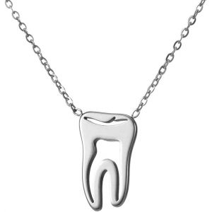 Kal-Collier De Dents Tendance En Argent Et Acier Inoxydable Pour Protéger Les Dents, Pendentif, Bracelet, Bague, Déclaration Ajourée, Dentiste, Bijoux - Neuf
