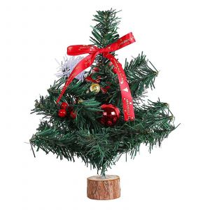 Mini Arbre De No&euml;l D&eacute;coration Bowknot Ornement, Avec Une Base En Bois De Fruits Rouges, De Bureau Table De D&eacute;coration Pour La Maison Chambre &Agrave; Coucher Salle De S&eacute;jour Multicolore - Neuf