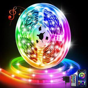 KALANKA-Ruban LED,10 M&egrave;tres Lumi&egrave;re Chambre Multicolore, Bluetooth App Control RGB LED Bande Led, Fancy LED Interieur Synchronisation Musicale Pour D&eacute;corer Bar, F&ecirc;te, Cuisine, TV, Bureau - Neuf