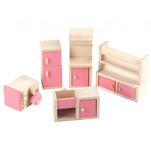 Ensemble De Mini Meubles En Bois Realistes Pour Maison De Poupee 1:12 (Accessoires De Cuisine) - Neuf