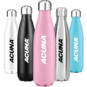 Bouteille D'eau En Acier Inoxydable De 500 Ml,Bouteille Isotherme À Double Paroi,Anti-Fuite Pendant 12 Heures Chaudes Et 24 Heures De Boisson Froide,Voyage,Salle De Sport (Lavande) - Neuf