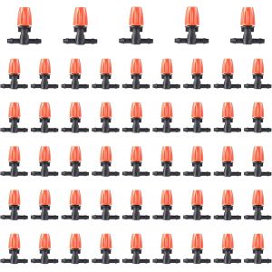 50pcs Goutteurs Arrosage Goutte &iquest;&iquest; Goutte, Goutteur Irrigation R&iquest;&iquest;glable, Micro Flow Drip Head Buses de Brouillard Dirrigation pour Jardins Potagers ou Massifs de Fleurs - Neuf