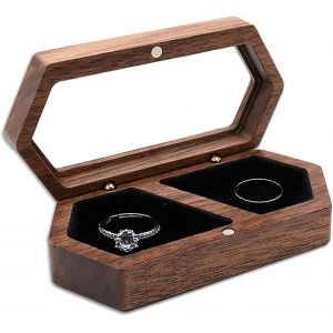 Boîte À Bagues En Bois Gravée,Boîte À Bague De Fiançailles,Boîte À Bagues En Bois Gravée Personnalisée,Boîte À Bagues En Bois Faite À Lamain Pourmariage,Proposition,Fiançailles - Neuf