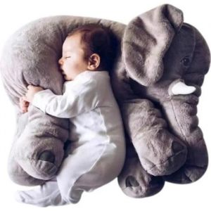 60cm bébé en peluche éléphant doux apaisé éléphant Playmate poupée calme bébé jouet éléphant oreiller jouets en peluche poupée(gris) - Neuf