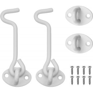 2X Crochet et d'Oeil de Verrou (4 pouces) - avec Vis de Fixation - Lourds de Serrures pour les Portes, les Portails, les Granges, les Salles de bain, Enduit de Poudre d'Acier Inoxydable, - Neuf