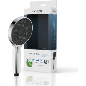 VIOU-Pommeau De Douche Samoa Rain | Technologie De Jet De Velours | Pommeau De Douche Avec Plus De 300 Buses | 3 Types De Jets Réglables | Tête De Douche Anticalcaire Pour La Douche | Chrome - Neuf