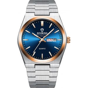 Montre Homme Bracelet D&eacute;tachable: Montre Homme Acier Inoxydable Analogique Quartz 3atm &Eacute;tanche Grand Cadran Style Simple Avec Aiguilles Luminescent Et Calendrier- Cadeau Anniversaire.[J824] - Neuf