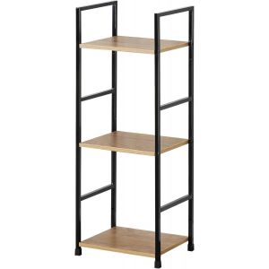 Étagère De Rangement Multifonctionnelle Bibliothèque 3 Étages,29 X 23 X 80 Cm,En Métal Et Bois Pour Chambre Salon Cuisine - Neuf