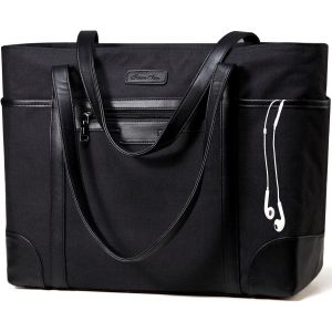 Sac Cabas Femmes&iquest;Grande Capacit&eacute; Sac Ordinateur 17,3 Pouces Imperm&eacute;able Sac Fourre Tout Femmes Sacs De Travail Pour Femmes Avec Sangle De Bagages,Noir[L2788] - Neuf